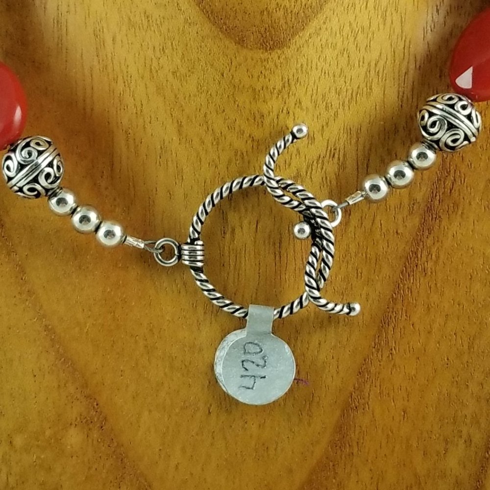 Tibetan Turquoise & Carnelian Butterfly Necklace - Picture 5 of 5